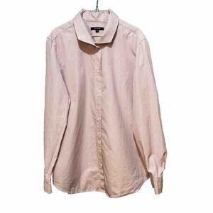 Kal Rieman Ginna Tailored Shirt Button Down Sz 14 PInk Stripe Dress Classic